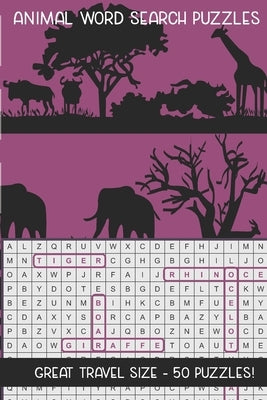 Animal Word Search Puzzles: Great Travel Size, 50 Seek and Find, Word Circle Pencil Puzzles for Kids and Adults by Peace, Puzzle
