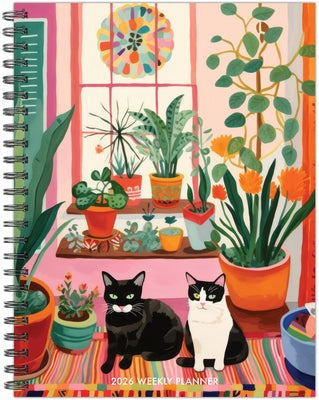 Cats Love Plants 2026 6.5 X 8.5 Weekly Monthly Softcover Planner by Willow Creek Press