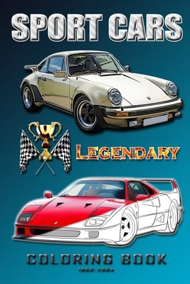 Legendary sports cars 1960-2004.: Coloring book for all ages. by Cross, Alex