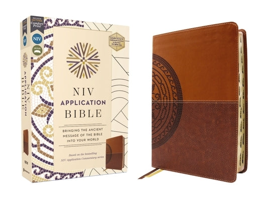 NIV Application Bible, Leathersoft, Brown, Red Letter, Thumb Indexed, Comfort Print: Bringing the Ancient Message of the Bible Into Your World by Zondervan