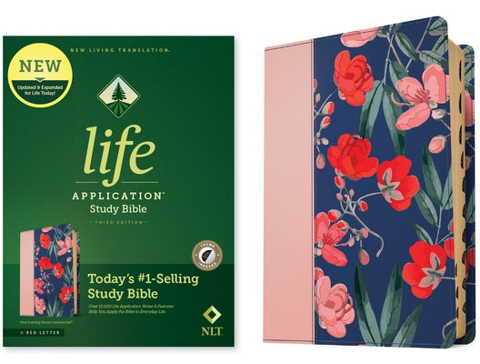 NLT Life Application Study Bible, Third Edition (Red Letter, Leatherlike, Pink Evening Bloom, Indexed) by Tyndale