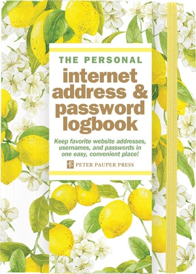 Amalfi Lemons Internet Address & Password Logbook (Removable Cover Band for Security) by