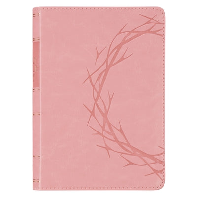 KJV Holy Bible, Compact Large Print Vegan Leather Red Letter Edition - Ribbon Marker, King James Version, Pink by