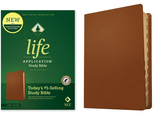 NLT Life Application Study Bible, Third Edition (Red Letter, Genuine Leather, Brown, Indexed) by Tyndale