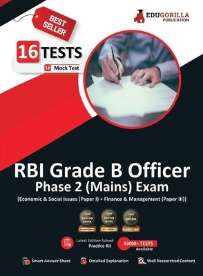 RBI Grade B Officer's Phase 2 (Mains) Exam 2023 (English Edition) - 16 Mock Tests (Paper I and III) (1000 Solved Objective Questions) with Free Access by Edugorilla Prep Experts