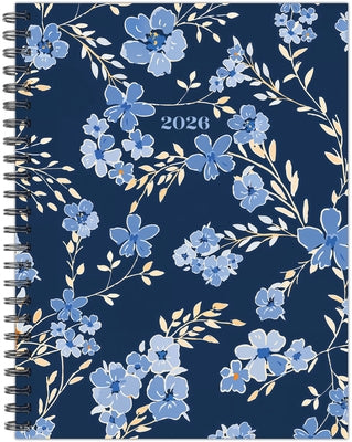Bluesy Floral 2026 6.5 X 8.5 Weekly Monthly Softcover Planner by Willow Creek Press
