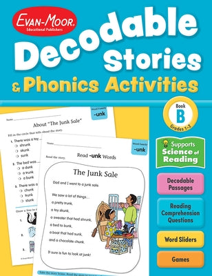 Decodable Stories and Phonics Activities, Level B, Grade 1 - 2 Workbook by Evan-Moor Educational Publishers
