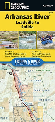 Arkansas River, Leadville to Salida Map by National Geographic Maps - Trails Illust