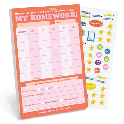 My Homework Weekly Tracker Pad Can-Do Pad with Sticker Sheet by Knock Knock Kids