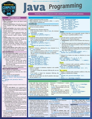 Java Programming Language: A Quickstudy Laminated Reference Guide by Nixon, Robin
