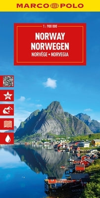 Marco Polo Norway Travel Map: Folded Road Map with Index and Top Sights by Polo, Marco