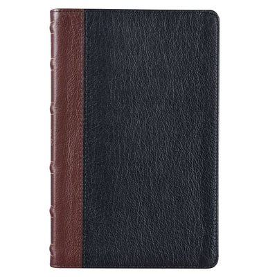 KJV Standard Bible Two-Tone Burgundy/Black Full Grain Leather by
