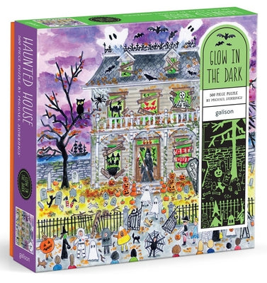 Michael Storrings Haunted House 500 Piece Glow in the Dark Puzzle by Galison