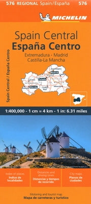 Spain: Central, Extremadura, Castilla-La Mancha, Madrid Map 576 by Michelin