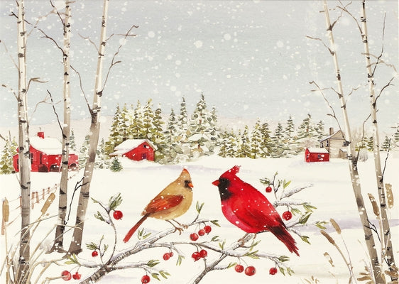 Cardinals in Winter Deluxe Boxed Holiday Cards by