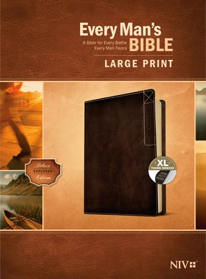 Every Man's Bible Niv, Large Print, Deluxe Explorer Edition (Leatherlike, Rustic Brown, Indexed) by Tyndale