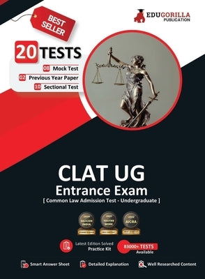 CLAT UG Exam Preparation Book 2023 - 8 Full Length Mock Tests, 10 Sectional Tests and 2 Previous Year Papers (1800 Solved Questions) with Free Access by Edugorilla Prep Experts