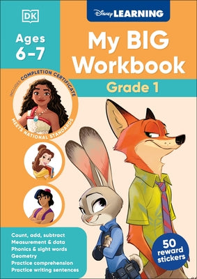 Disney Learning Big Workbook Grade 1: Math & English Workbook for Kids Aged 6-7, Curriculum-Based by DK