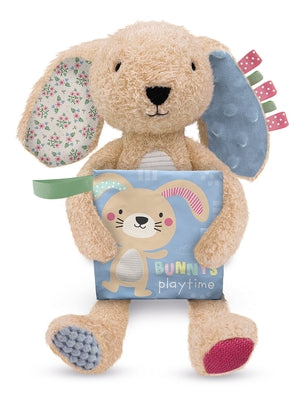 Sensory Snuggables Medium Plush Rabbit with Cloth Book by Make Believe Ideas