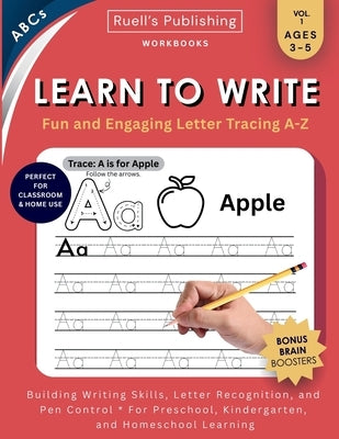 Learn to Write Workbook: Handwriting practice with uppercase & lowercase letter tracing A-Z by Conn, Alton R.