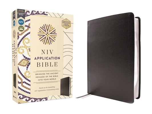 NIV Application Bible, European Bonded Leather, Black, Red Letter, Comfort Print: Bringing the Ancient Message of the Bible Into Your World by Zondervan
