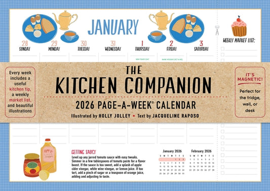 Kitchen Companion Page-A-Week Calendar 2026: It's Magnetic! Perfect for the Fridge, Wall, or Desk by Jolley, Holly