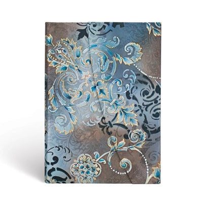 Paperblanks Gossamer Grey Belle Époque Hardcover MIDI Unlined Wrap Closure 144 Pg 120 GSM by Paperblanks