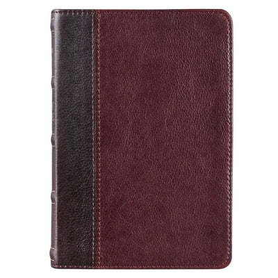 KJV Compact Bible Two-Tone Brown/Brandy Full Grain Leather by
