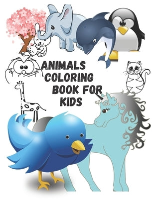 animals coloring book for kids: coloring book for kids ages 4-6 with black lined 60 pages 6x9inshes by Samar, Samira