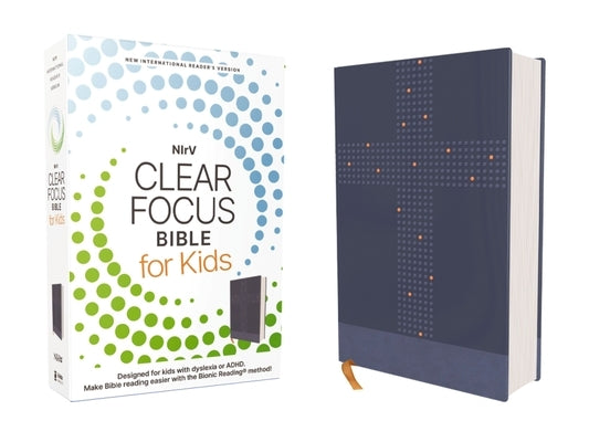 Nirv, Clear Focus Bible for Kids (Help Kids with ADHD or Dyslexia Read with Confidence), Leathersoft, Blue by Zondervan