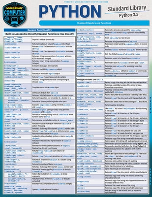 Python Standard Library: A Quickstudy Laminated Reference Guide by Jayne, Berajah