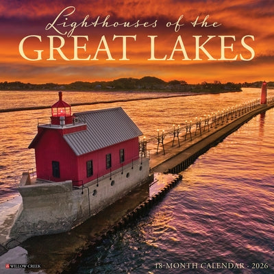Lighthouses of the Great Lakes 2026 12 X 12 Wall Calendar by Willow Creek Press