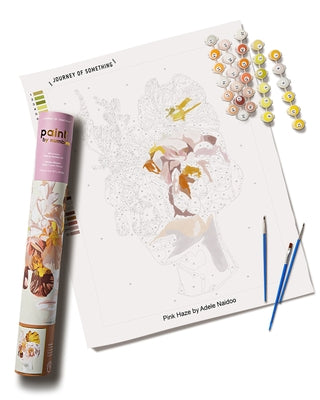 Pink Haze Paint by Numbers Kit & Canvas - DIY Adult Craft Kit - Artist Designed by Something, Journey Of