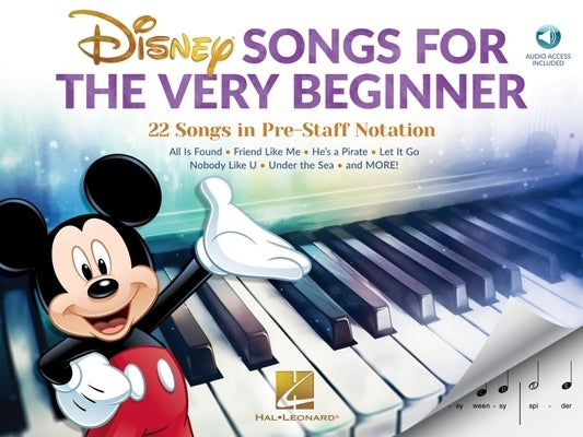 Disney Songs for the Very Beginner: 22 Songs in Pre-Staff Notation (Book/Online Audio) by McCorriston, Brittany