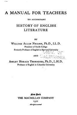 A History of English Literature by Neilson, William Allan