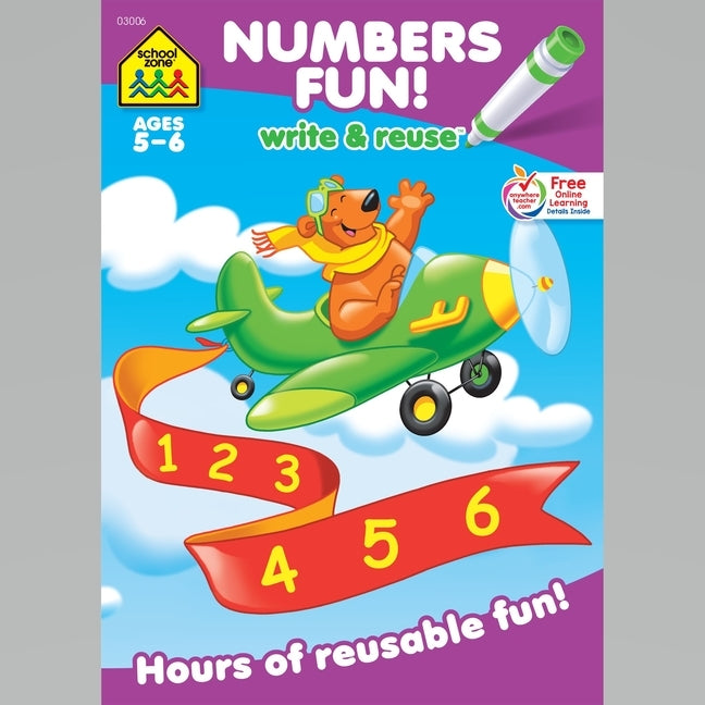 School Zone Numbers Fun! Write & Reuse Workbook by Zone, School