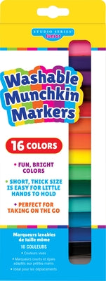 Studio Series Jr. Washable Munchkin Markers (Set of 16 Easy-To-Clean, Water-Soluble Colors) by