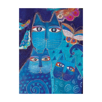 Blue Cats & Butterflies 500 Piece Jigsaw Puzzle, Laurel Burch Collection by Paperblanks (Fantastic Felines) by Paperblanks