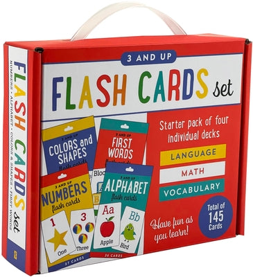 Flash Cards Set: Alphabet, Colors & Shapes, First Words, and Numbers Four Pack Set by