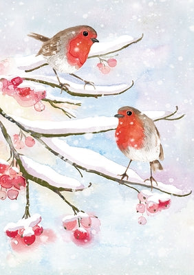 English Robins in Snow Small Boxed Holiday Cards (20 Cards, 21 Self-Sealing Envelopes) by