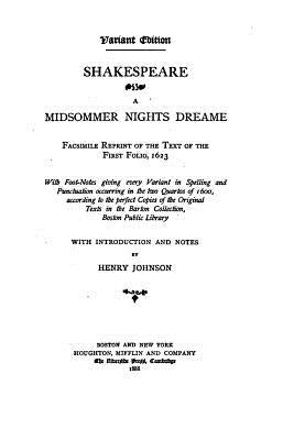 A Midsommer Nights Dreame by Shakespeare