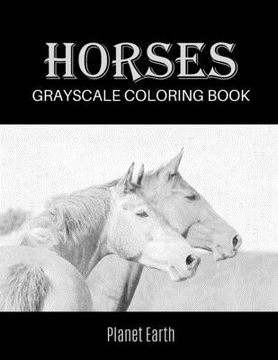 Horses Grayscale Coloring Book by Earth, Planet