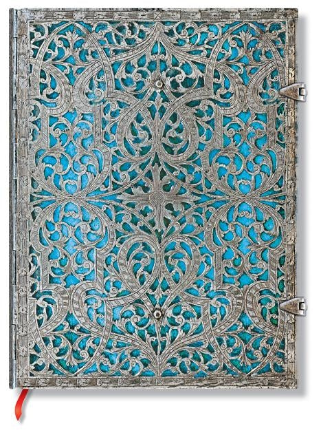Maya Blue Ultra Lined Hardcover Journal, 240pg, 120gsm by Paperblanks (Silver Filigree Collection) by Paperblanks
