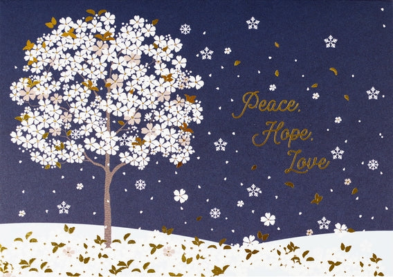 Falling Blossoms in Winter Deluxe Boxed Holiday Cards by