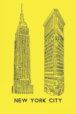 New York City: : A hand-drawn line art illustration of two iconic buildings of New York city, the Empire State building and the Flatiron Building by New York Urban Studio