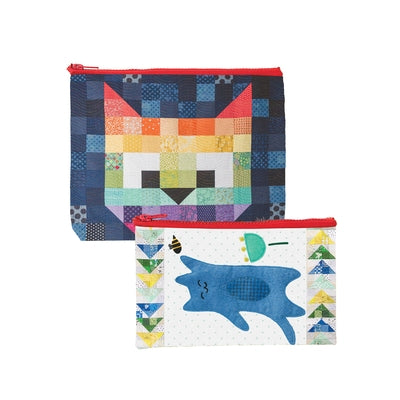 Patchwork Cats Eco Pouch Set by Morgan, Pamela Jane