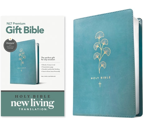Premium Gift Bible Nlt, Filament Enabled (Leatherlike, Teal Cross, Red Letter) by Tyndale