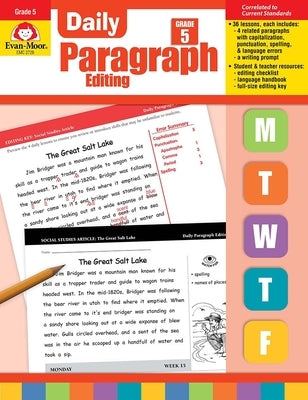 Daily Paragraph Editing, Grade 5 Teacher Edition by Evan-Moor Corporation