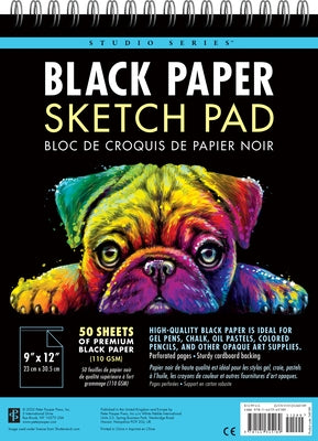 Studio Series Black Paper Sketch Pad 9 X 12 Inches (50 Sheets) by