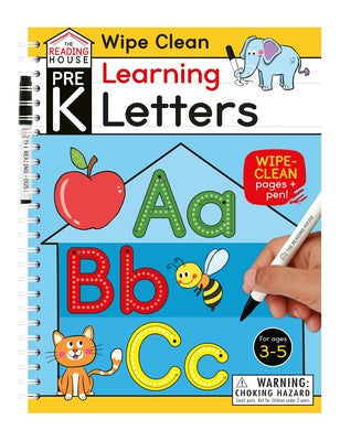 Learning Letters (Pre-K Wipe Clean Workbook): Preschool Wipe Clean Activity Workbook, Ages 3-5, Letter Tracing, Uppercase and Lowercase, First Words, by The Reading House